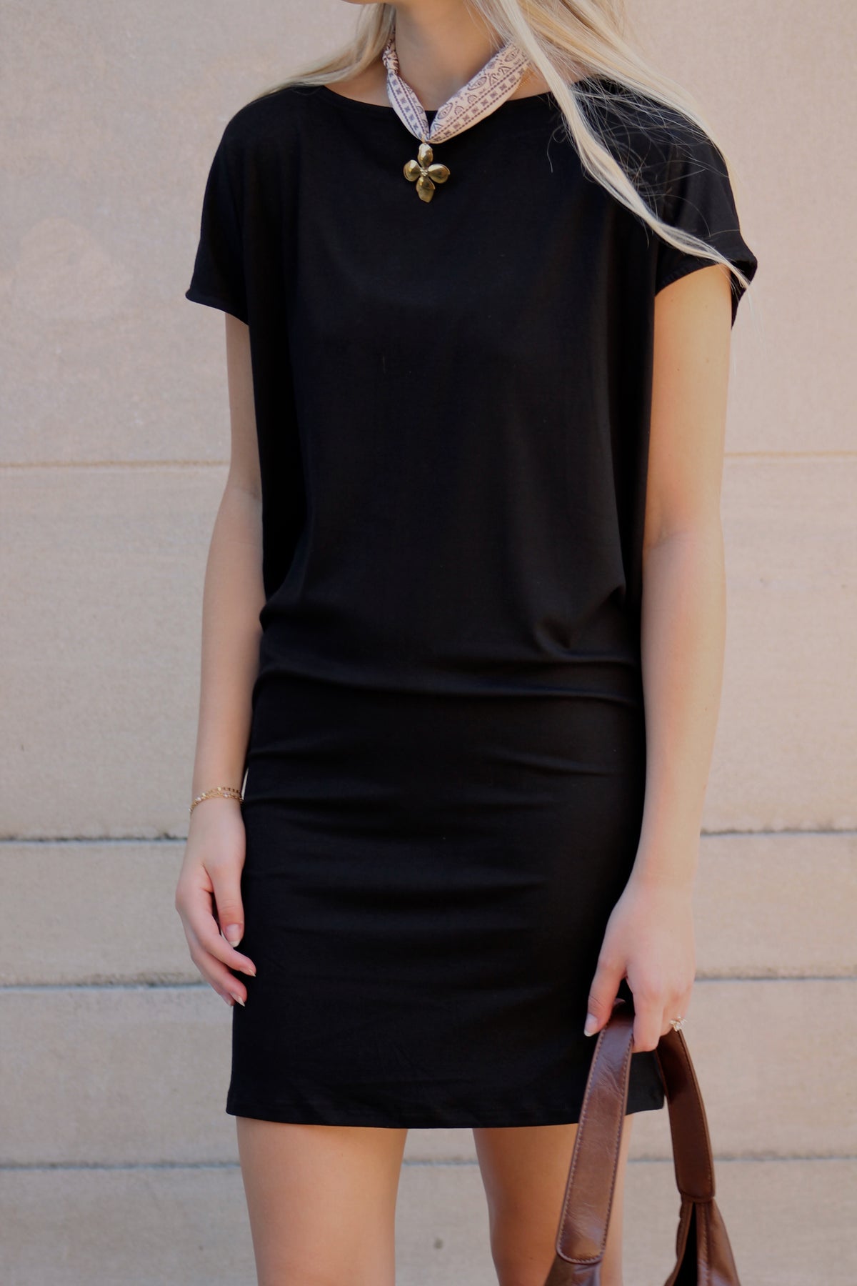 Black Jersey Mini Dress