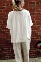 Oversized Round Neck Tee - White