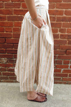 Beige Striped Skirt