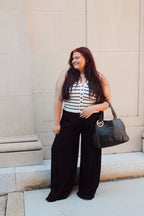 Stripe Button Down Vest Top