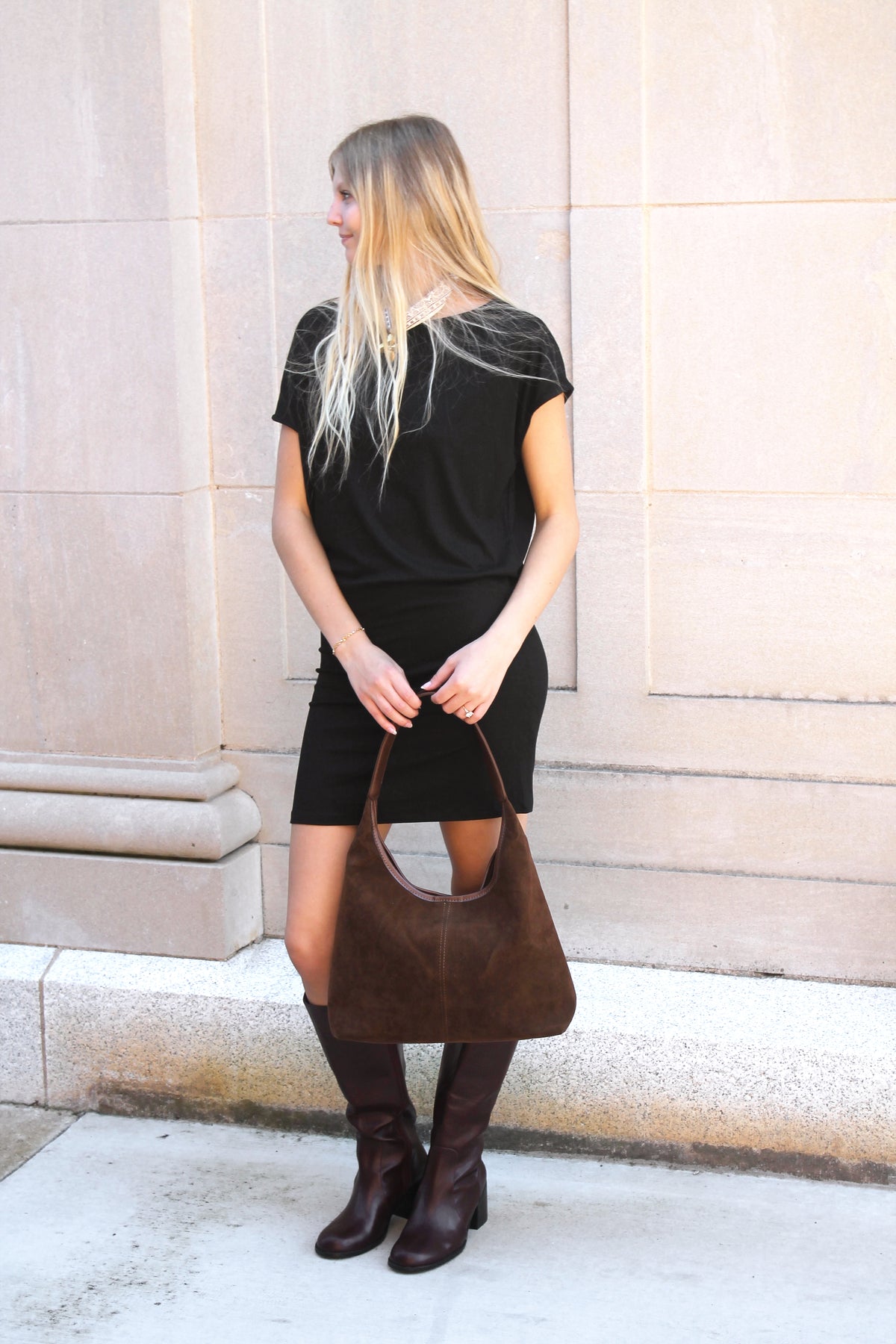 Black Jersey Mini Dress