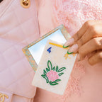 Handpainted Flower Mahjong Compact Mirror
