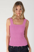 Nikibiki Lace Textured Square Tank- Crocus