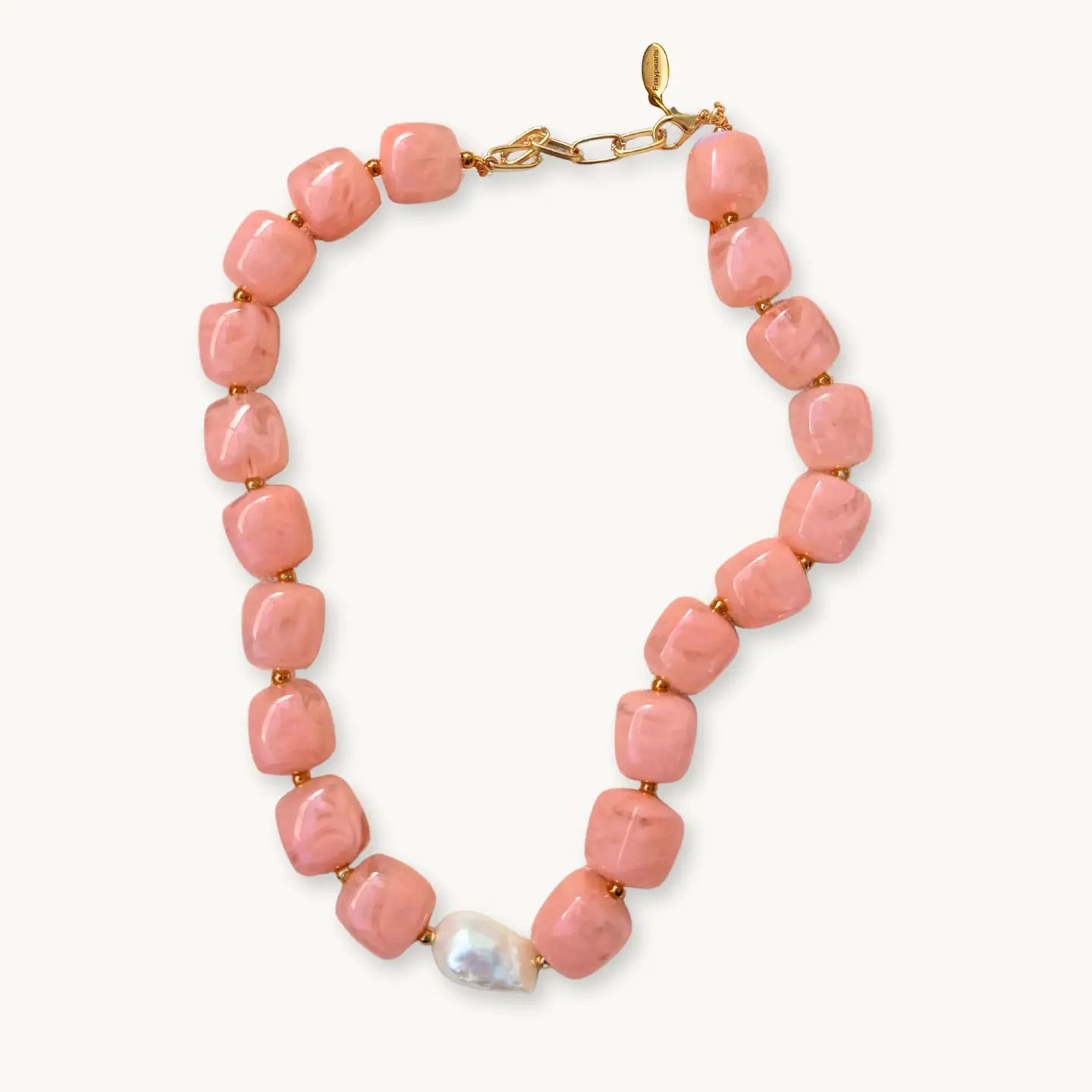 Pink Statement Bubble Fray Necklace