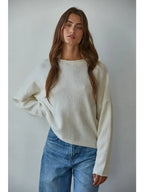 Rolled Neck Sweater - Cream