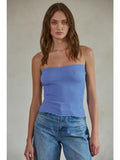 Ribbed Tube Top Blue