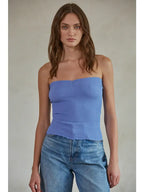 Ribbed Tube Top Blue