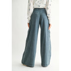Scallop Wide Leg Denim
