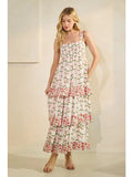 Tiered Floral Pink Maxi